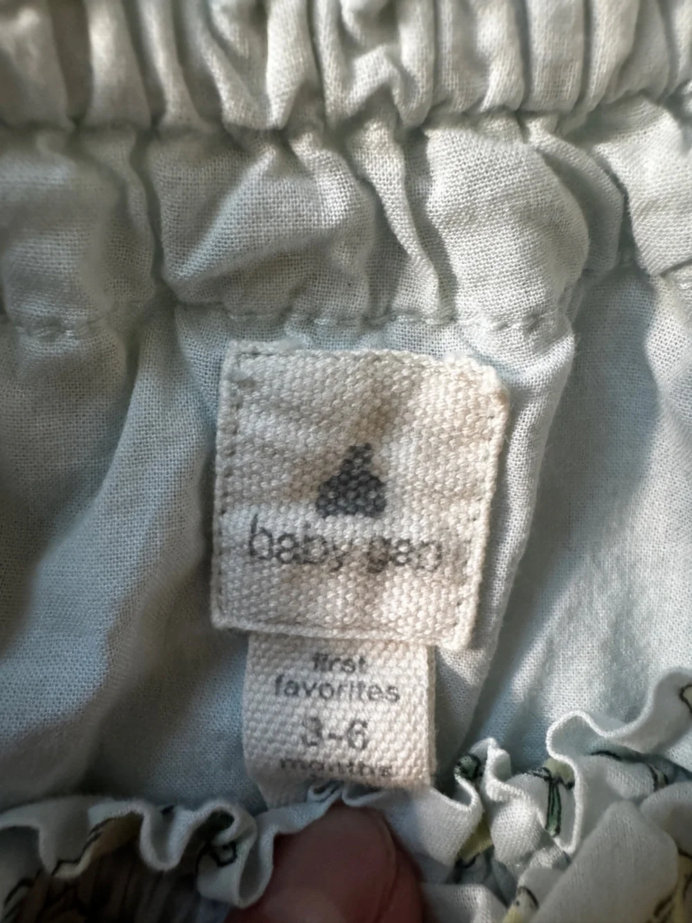 GAP Navy Stripe Top and Lemon Print Blue Matching Set 3-6 months - Picture 2 of 6